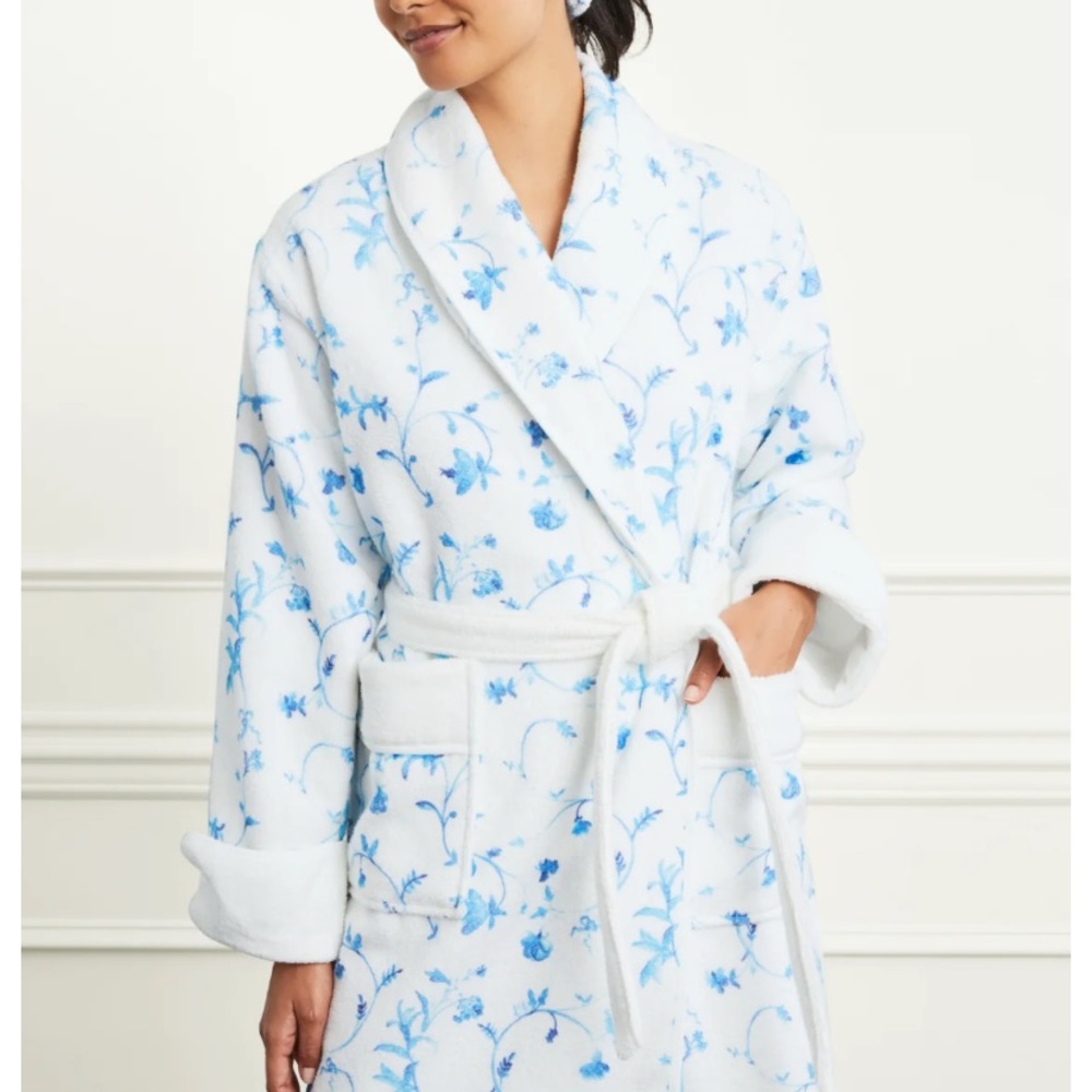 Hill House Home - The Hotel Robe - Blue Botanical - Size L/XL